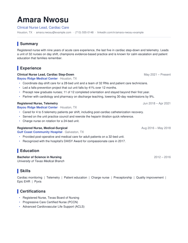 Preview of the Accent Line resume template